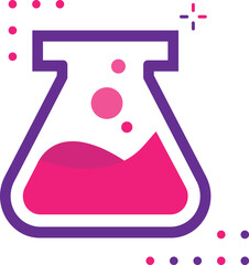 Vector lab flask icon. Two-tone version on black and white background