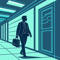Fototapeta premium businessman walking in the airport