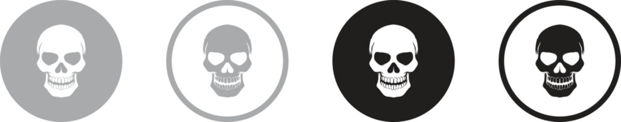 Crossbones and skull death flat vector icon for apps and games