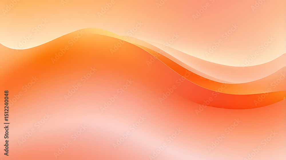Poster curved abstract orange red background with soft gradient layers for modern design and ai
