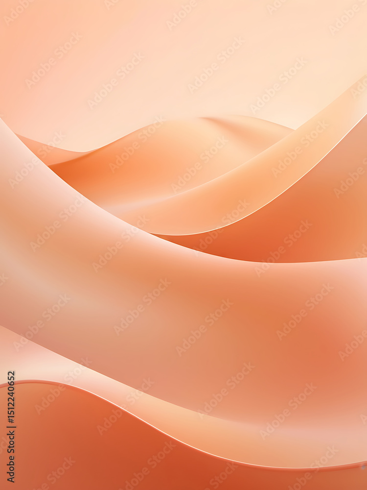 Poster curved abstract orange red background with soft gradient layers for modern design and ai
