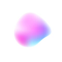 Gradient aura, grain neon blob with noise effect PNG illustration. Abstract color watercolor blur mesh shape on white background. 