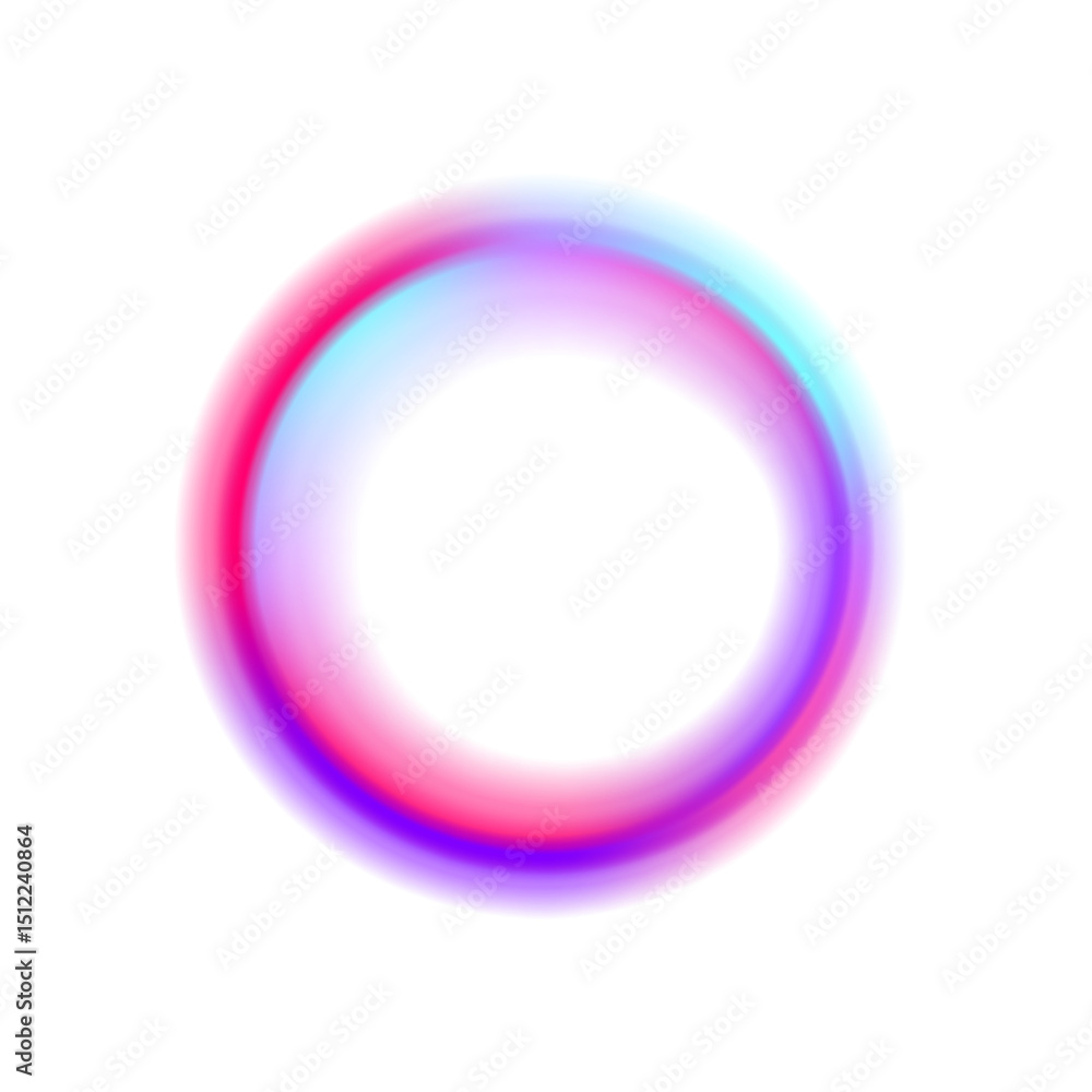 Aufkleber round banner with neon gradient isolated on white transparent background in png format. rounded neon