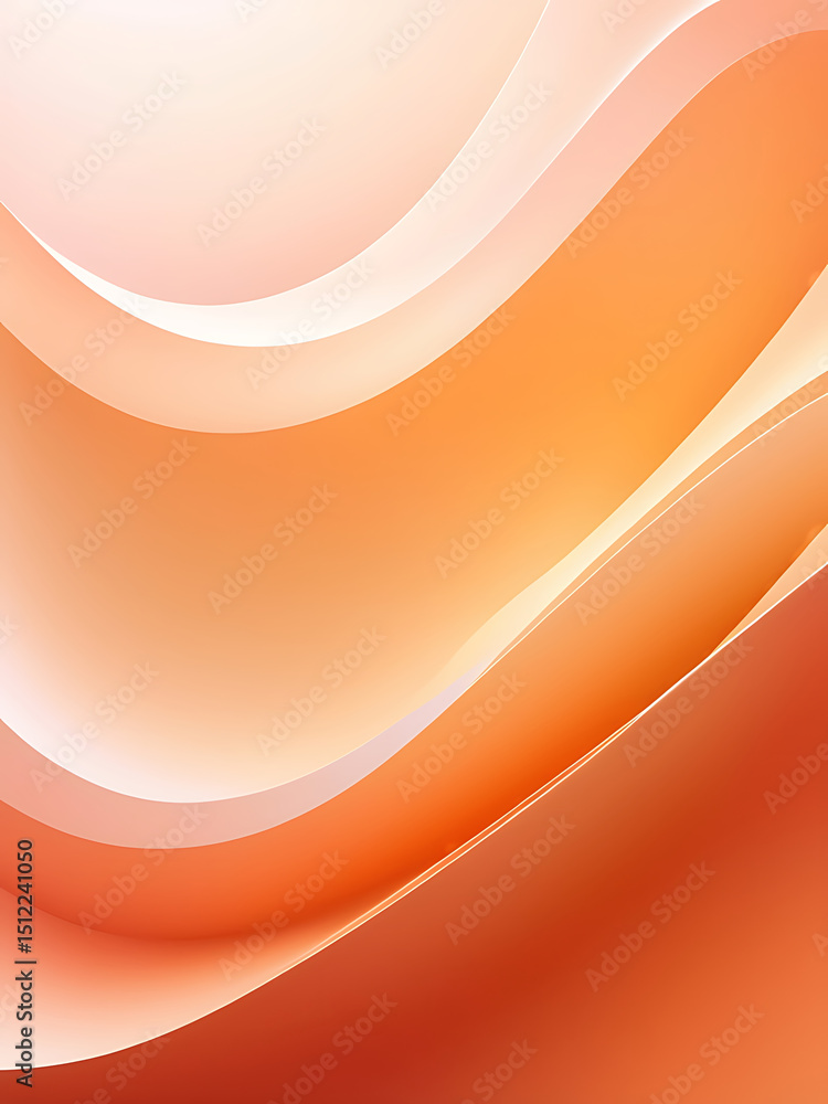 Poster curved abstract orange red background with soft gradient layers for modern design and ai