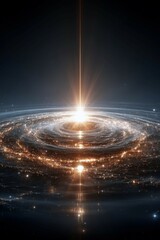 Abstract representation of a pulsar emitting bright beams in deep space