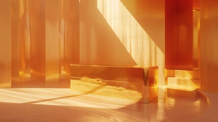 Delicate light and shadow on the golden booth