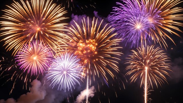 Abstract firework background with free space for text