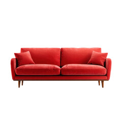 Fototapeta premium red sofa minimalist transparant background