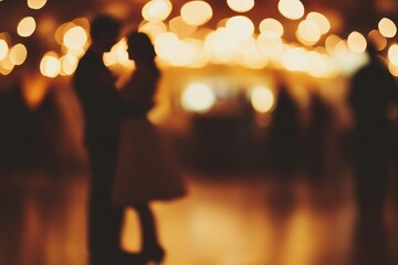 Blurred image of couple dancing on floor