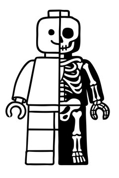 Half Skeleton Toys Minifigure