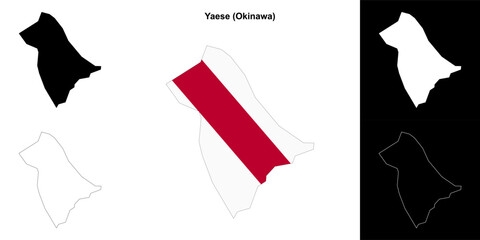 Yaese (Okinawa) outline map set