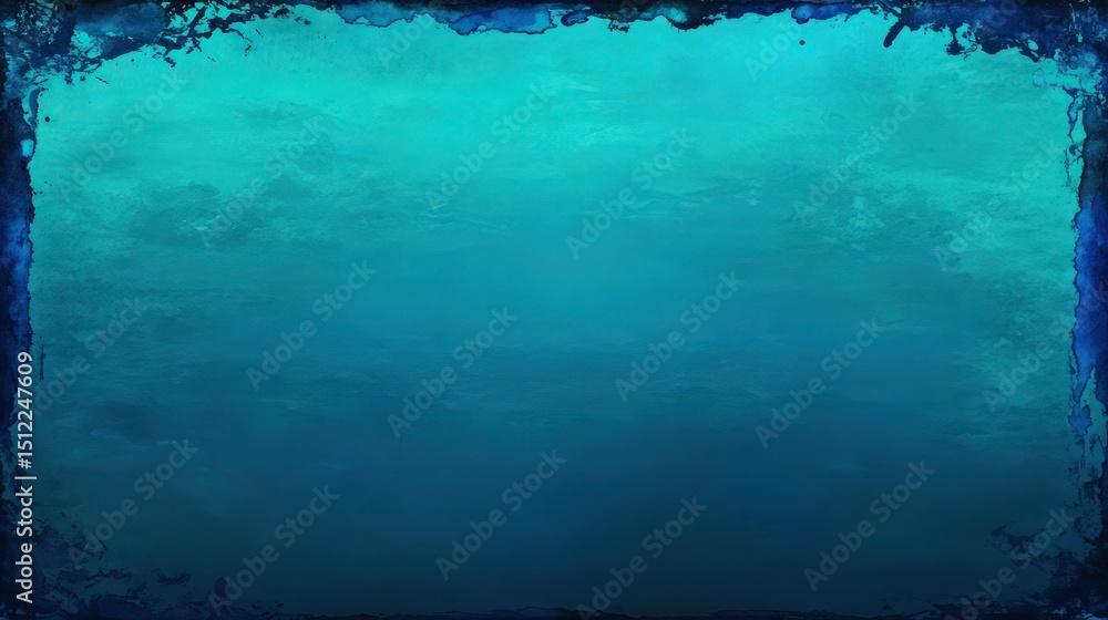 Poster abstract grunge blue background with color frame and empty in the middle for text writing