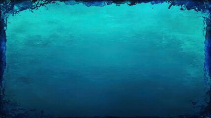 abstract grunge blue background with color frame and empty in the middle for text writing 