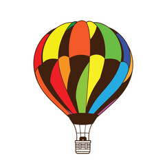 Naklejka premium Hot air balloon silhouette vector graphic illustration design outline logo.