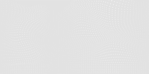 Dot white gray wave light technology texture background. Abstract big data digital concept modern white and grey dots halftone