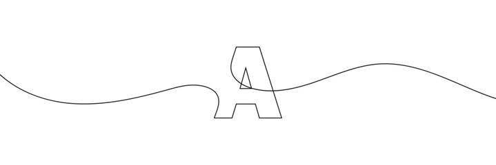A Single line drawing of a letter j. Continuous line alphabet symbol icon. One line icon. Vector illustration.  EPS 10 .