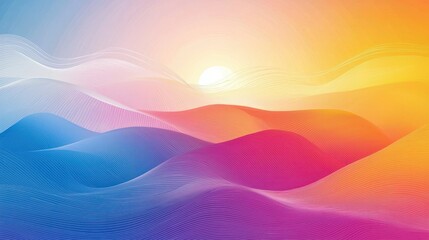 Sunrise over colorful hills