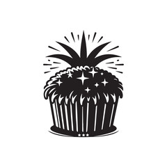 National Lamington Day Silhouette Vector Illustration, Solid White Background.