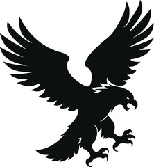 A Majestic Silhouette of an Eagle Landing  