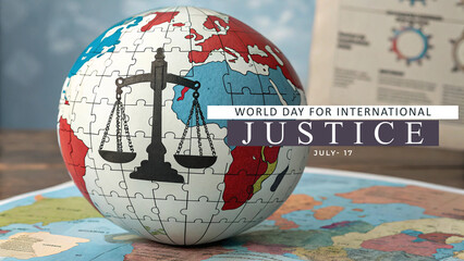 World Day for International Justice. Justice concept Background.