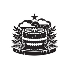 National Lamington Day Silhouette Vector Illustration, Solid White Background.