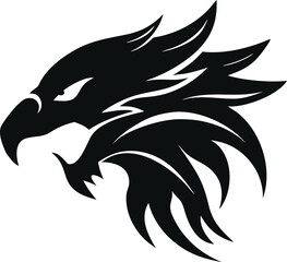 Majestic Eagle Silhouette A Powerful and Graceful Symbol in Striking Black Against a Transparent Backdrop Capturing the Essence of Freedom Strength and Keen Vision for Design Elements