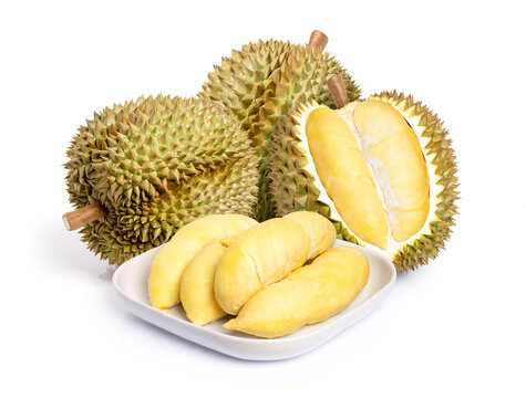 durian on white background