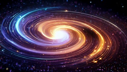 Obraz premium celestial swirl of radiant particles illuminating the cosmos with ethereal beauty