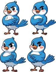 Fototapeta premium Cute bird cartoon clipart vector illustration
