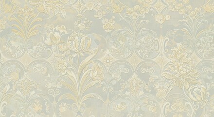 Light gray & beige floral damask pattern