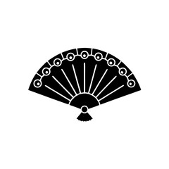 creative details Outline silhouette traditional hand fan icon vector illustration
