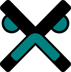 Simple angry vector, icon, simbol