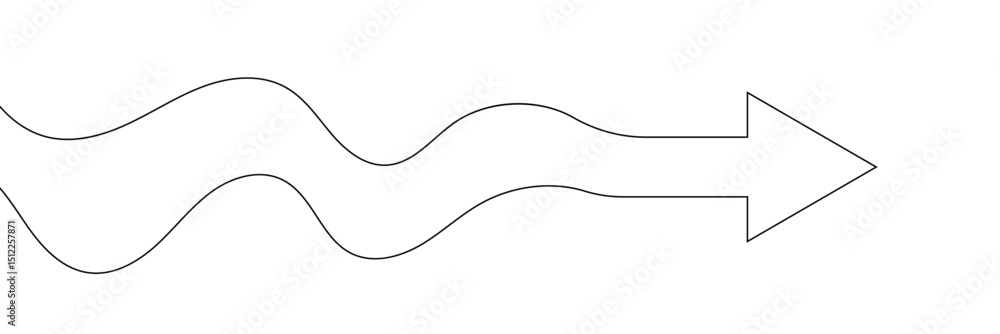 Aufkleber arrow path in one continuous line drawing . concept of long right way up in simple linear style. gro