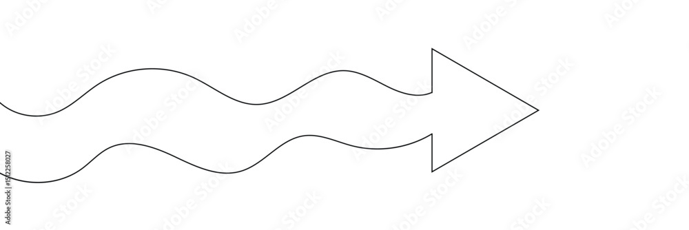 Aufkleber arrow path in one continuous line drawing . concept of long right way up in simple linear style. gro