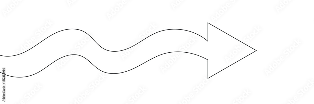 Aufkleber arrow path in one continuous line drawing . concept of long right way up in simple linear style. gro