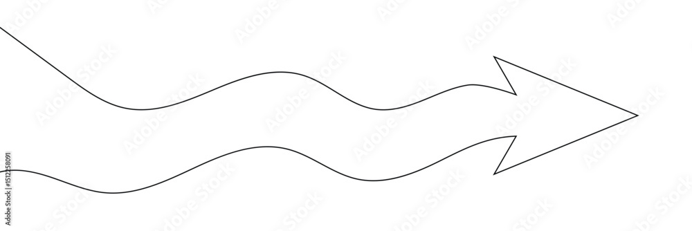 Poster arrow path in one continuous line drawing . concept of long right way up in simple linear style. gro
