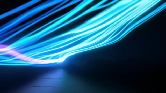 Futuristic Blue Light Streak Motion Background Loop
