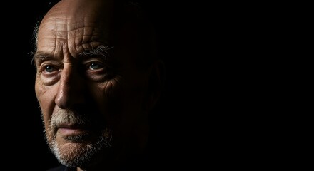 Older Man Portrait with Dramatic Lighting