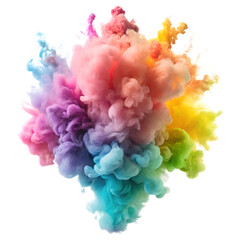 Obraz premium Multi Color Pastel Smoke Explosion Airy on Transparent Background