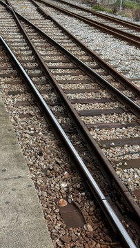 Parallel train tracks stretch into infinity, evoking Wanderlust Festival wanderings and the rhythmic dance of Dia de los Muertos