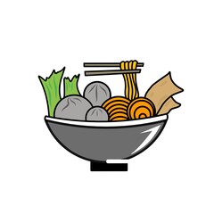 an illustration of a meatball bowl with its iconic image