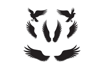 Artistic bird wings design for print and web