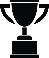 trophy icon, winner trophy icon, design in trendy flat style,  black and white trophy cup icon on a white background