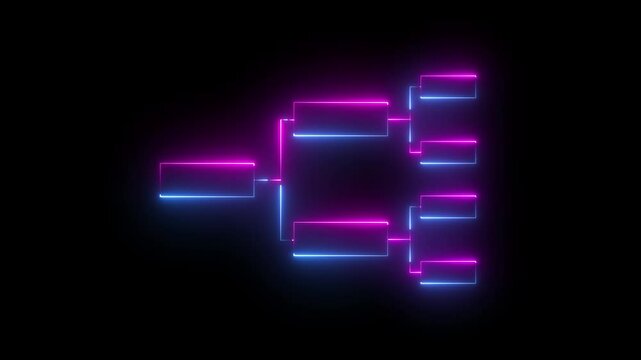 4 team tournament bracket championship template flat style design neon light isolated on white background. Championship bracket schedule for soccer, football, basketball, baseball or tennis