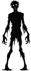 Zombie character silhouette Vector Illustration isolated on a white background