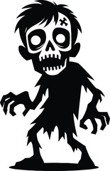 Zombie character silhouette Vector Illustration isolated on a white background