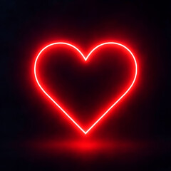 red heart on black