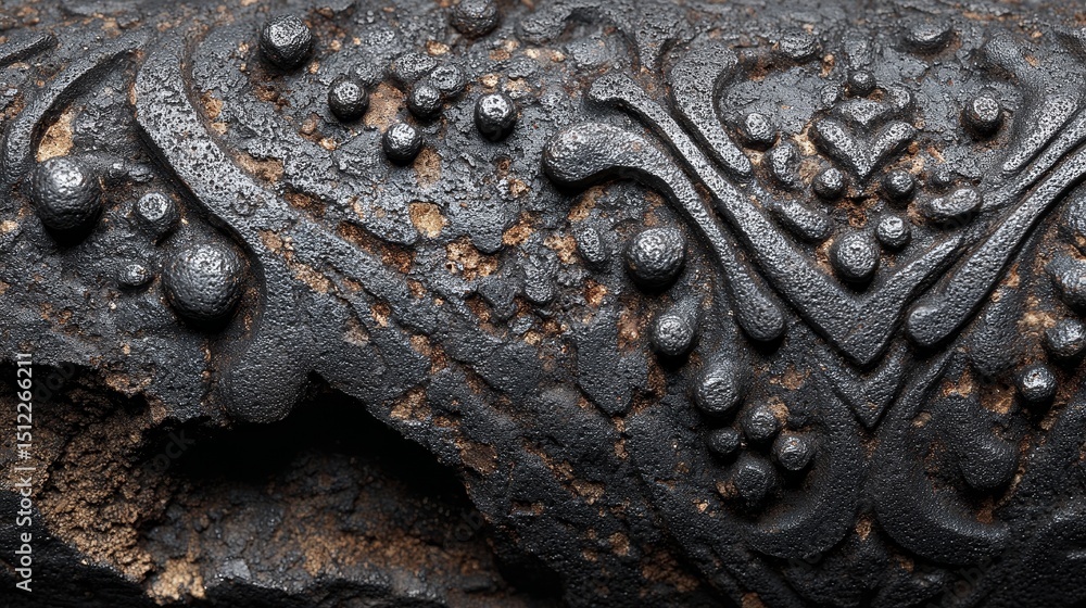 Poster close-up of flat cast iron texture with fine delicate grain and sparse pattern, showing detailed rou