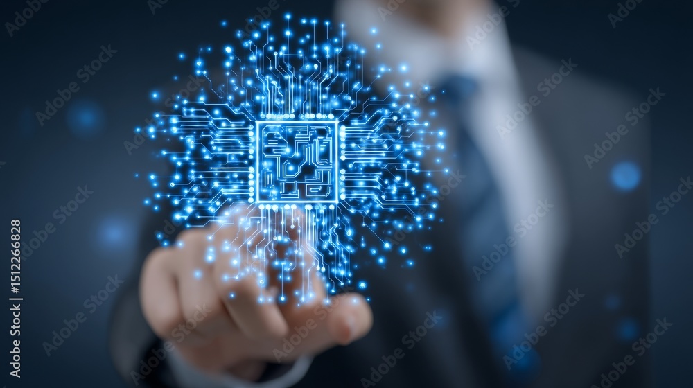Poster digitalization is conceptualized as a human finger initiating contact with a touch screen button, th