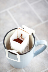 Hot black americano coffee and pouring milk